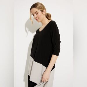 Sympli Color Block V-Neck Pullover Style 22269cb2 Asymmetrical Tunic Top